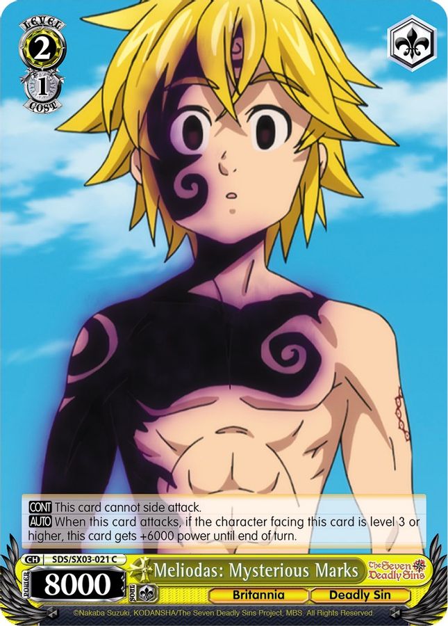 Meliodas: Mysterious Marks C waifu card — Weiss Schwarz