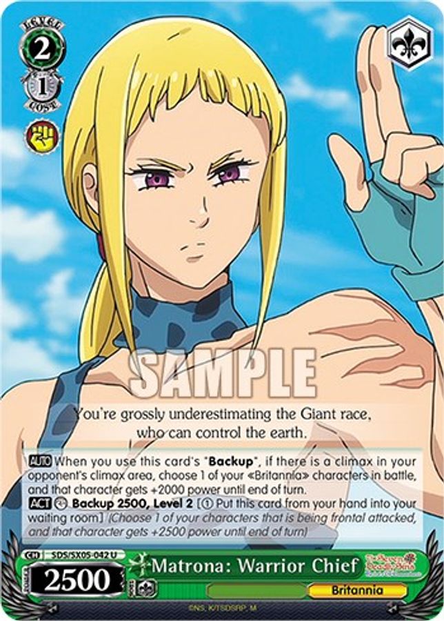 Matrona: Warrior Chief U waifu card — Weiss Schwarz