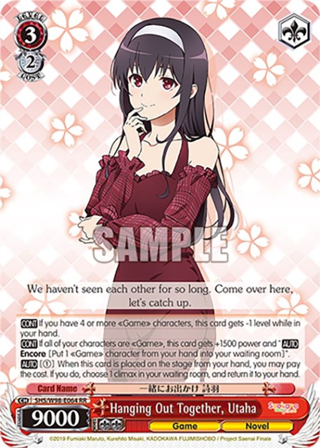 Utaha RR waifu card — Weiss Schwarz