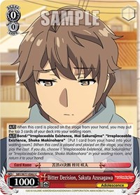 Sakuta Azusagawa C waifu card — Weiss Schwarz