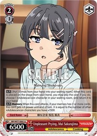 Mai Sakurajima U waifu card — Weiss Schwarz