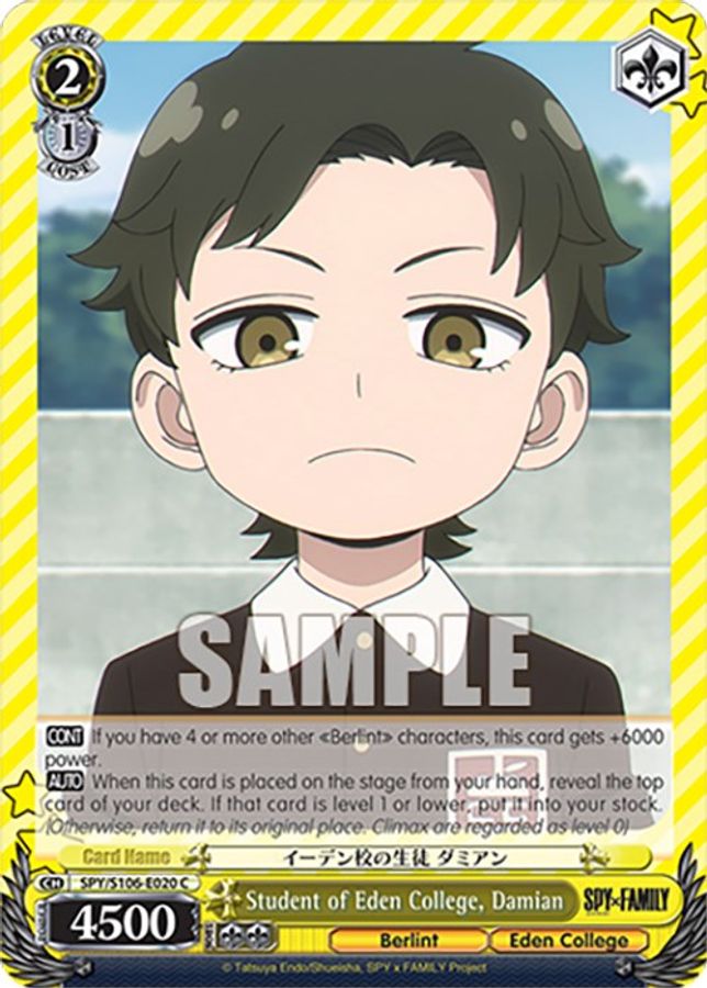 Damian C waifu card — Weiss Schwarz