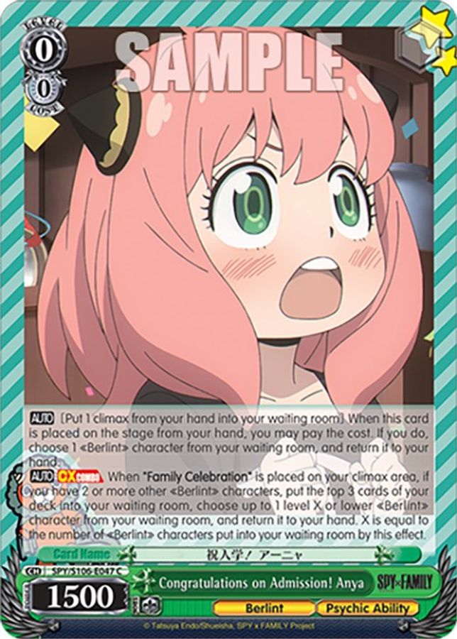 Anya C waifu card — Weiss Schwarz