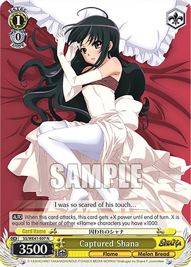 Captured Shana Normal waifu card — Weiss Schwarz