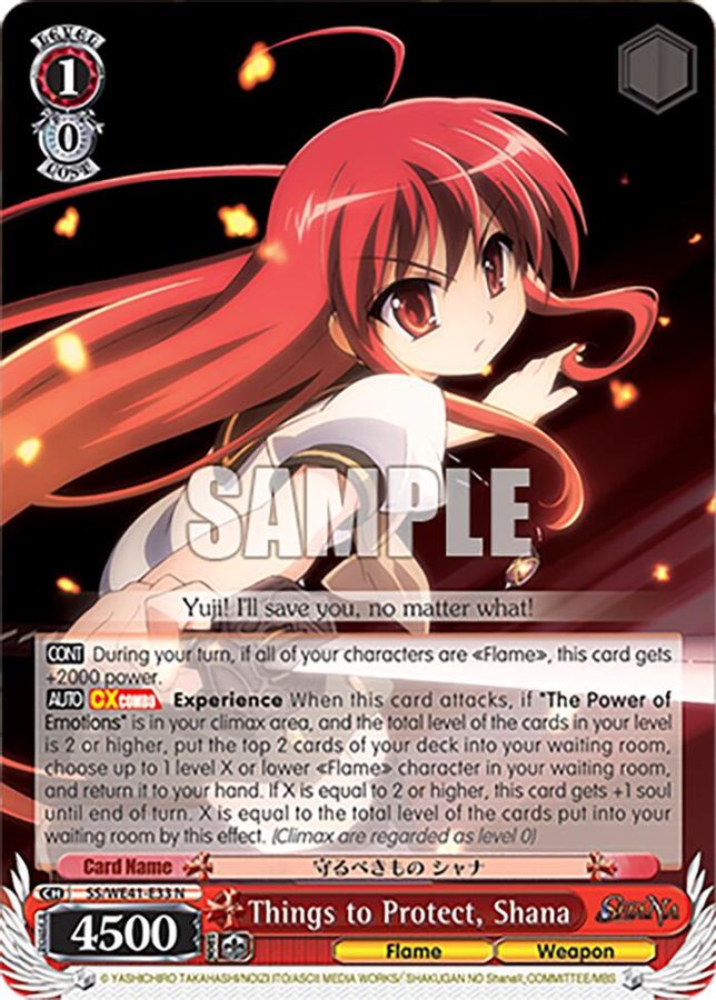 Shana Normal waifu card — Weiss Schwarz