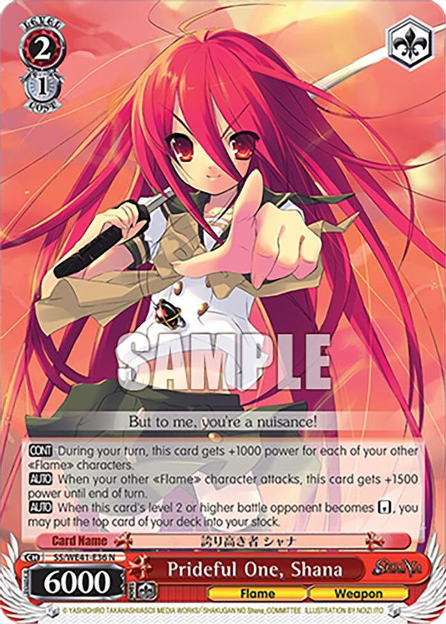 Shana Normal waifu card — Weiss Schwarz