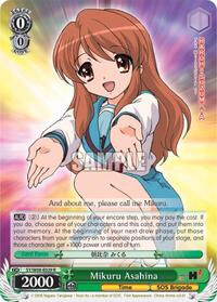 Mikuru Asahina R waifu card — Weiss Schwarz