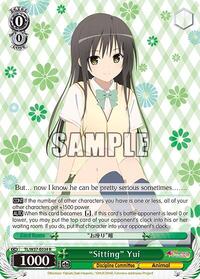 "Sitting" Yui R waifu card — Weiss Schwarz