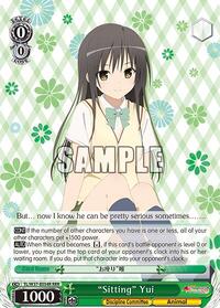 "Sitting" Yui RRR waifu card — Weiss Schwarz