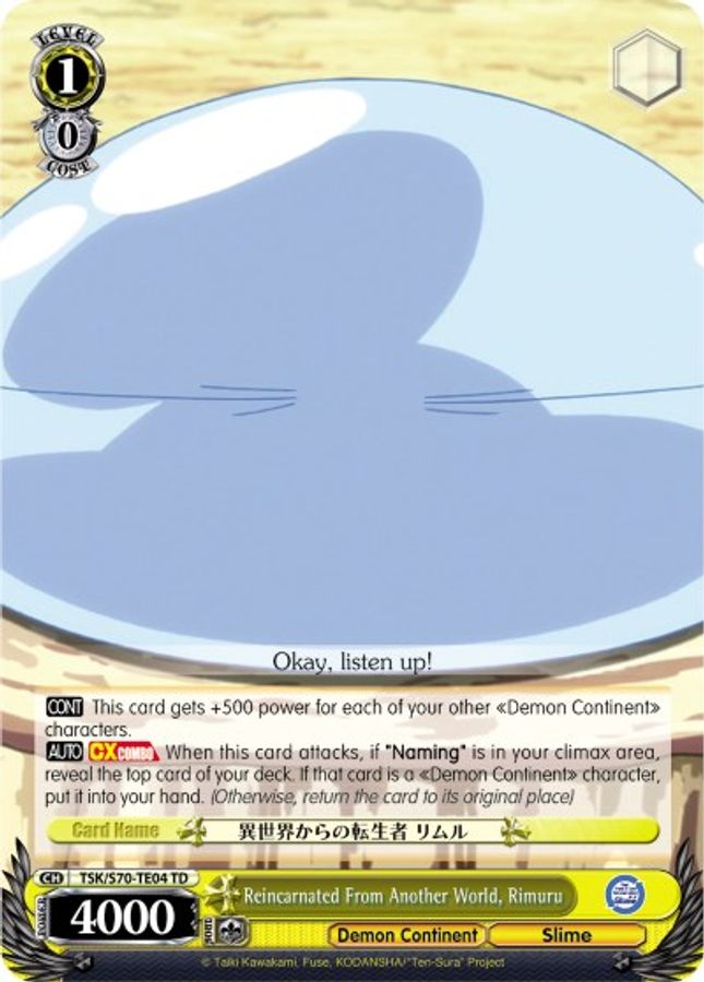 Rimuru TrialDeck waifu card — Weiss Schwarz