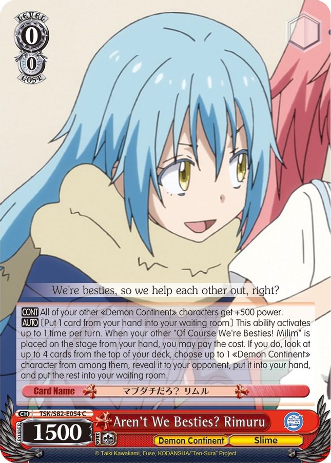 Aren't We Besties? Rimuru C waifu card — Weiss Schwarz