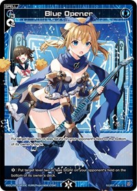 Blue Opener Parallel Foil C waifu card — WIXOSS