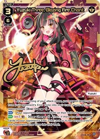 Yuzuki Three Blazing Fire Chant LRP LRP waifu card — WIXOSS